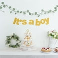 thumbnail image 3 of BalsaCircle 3 feet Gold Glittered It's A Boy Paper Gender Reveal Hanging Party Garland Events Decorations, 3 of 8