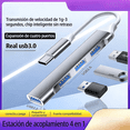 thumbnail image 1 of Amorosa Estación de Acoplamiento USB Type C 4 en 1, 5 Gbps, Aluminio, Puerto Múltiple y Carga, 1 of 7