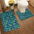thumbnail image 2 of Yiaed Little Pirate Crocodile Print Bathroom Mat Set 2 Pieces Mat Anti-Skid Pad Ultra Soft and Absorbent Bathroom Bath Mat Contour Bath Rugs for Toilet Base, 2 of 6