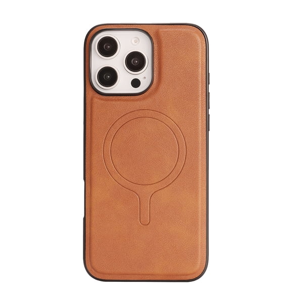 for iPhone 12 Pro Max Case, Premium PU Leather TPU Case, Compatible with Magsafe, Ultra Slim Non-Slip Anti-Scratch Shock-Absorbent Phone Cover for iPhone 12 Pro Max, Brown
