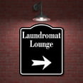 thumbnail image 2 of Laundromat Lounge Right Arrow BLACK Aluminum Composite Sign, 8.5"x10", 2 of 9