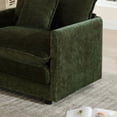 thumbnail image 2 of EHANCIS Loveseat Sofa with 2 Ottomans, Modular Sleeper Love Seat Couches, 4 Pillows, Large Size Deep Seat Loveseat, Premium Emerald Green Chenille Sofa, 2 Seat Couch for Living Room & Apartment, 2 of 8