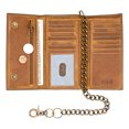 thumbnail image 5 of RFID safe Leather Wallets for Men 212C Long Trifold Wallet with Chain Rustic Vintage Brown, 5 of 9