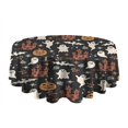 thumbnail image 5 of Vintage Halloween Scene Pattern Round Tablecloth 60"x60",Wrinkle Wipeable Table Cloth for Kitchen Dining Room Picnic Patio Party, 5 of 6