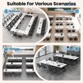 Folding Conference Room Table with Wheels, Modular Flip Top Nesting ...