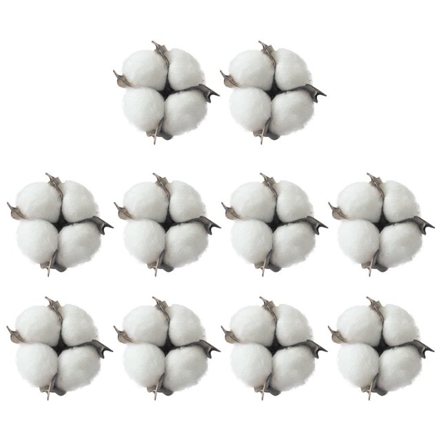 paquete de 10 bolas de algodón navideñas para decorar el árbol de Navidad.