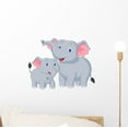 thumbnail image 1 of Mother and Baby Elephant Wall Decal Mural by Wallmonkeys Vinyl Peel and Stick Graphic for Girls (12 in W x 9 in H), 1 of 4
