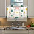 thumbnail image 2 of Yayeee Kitchen Curtains Light Filtering 27"x24" Rod Pocket Short Cafe Window Panel, Green Abstract Pattern, 2 of 7