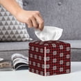 thumbnail image 6 of Fuzoiu Red Buffalo Plaid Merry Christmas Print Tissue Box Cover Holder, Square Leather Tissue Box,PU Leather Decorative Organizer for Tabletop, Bathroom, Car, Office, 6 of 7