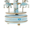thumbnail image 3 of Wooden -Round Carousel Music Up Music Box Blue, 3 of 8