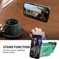 thumbnail image 3 of Allytech Case for iPhone 13 Pro, [Large Capacity] Wallet Case with Card Slots & Zipper Pocket, Premium PU Leather Metal Snap Kickstand Shockproof Case with Shoulder Strap, Mint, 3 of 7