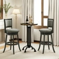 thumbnail image 2 of Gymax Swivel Bar Stools Set of 2 w/ Soft-padded Back & Seat Sturdy Wooden Frame, 2 of 9