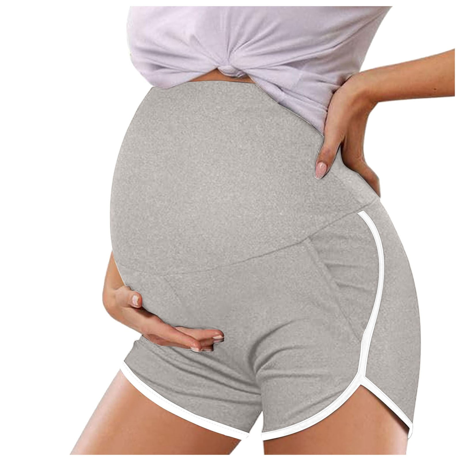 Wyzesi Pantalons de Travail pour Femmes Grande Taille Construction avec  Poches Shorts de Maternité sur le Ventre avec Poches Shorts de Grossesse  avant - Main Image