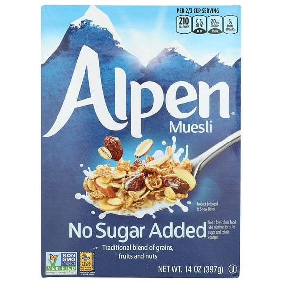 Alpen Swiss Style Muesli Cereal No Sugar Added 14 oz Pack of 2