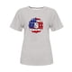 thumbnail image 4 of Tops Cortos para Mujeres Bandera de Moda Impresa Cuello Redondo, Camiseta de Manga 3/4 para Uso Diario, Casero Y Cómodo, 4 of 4