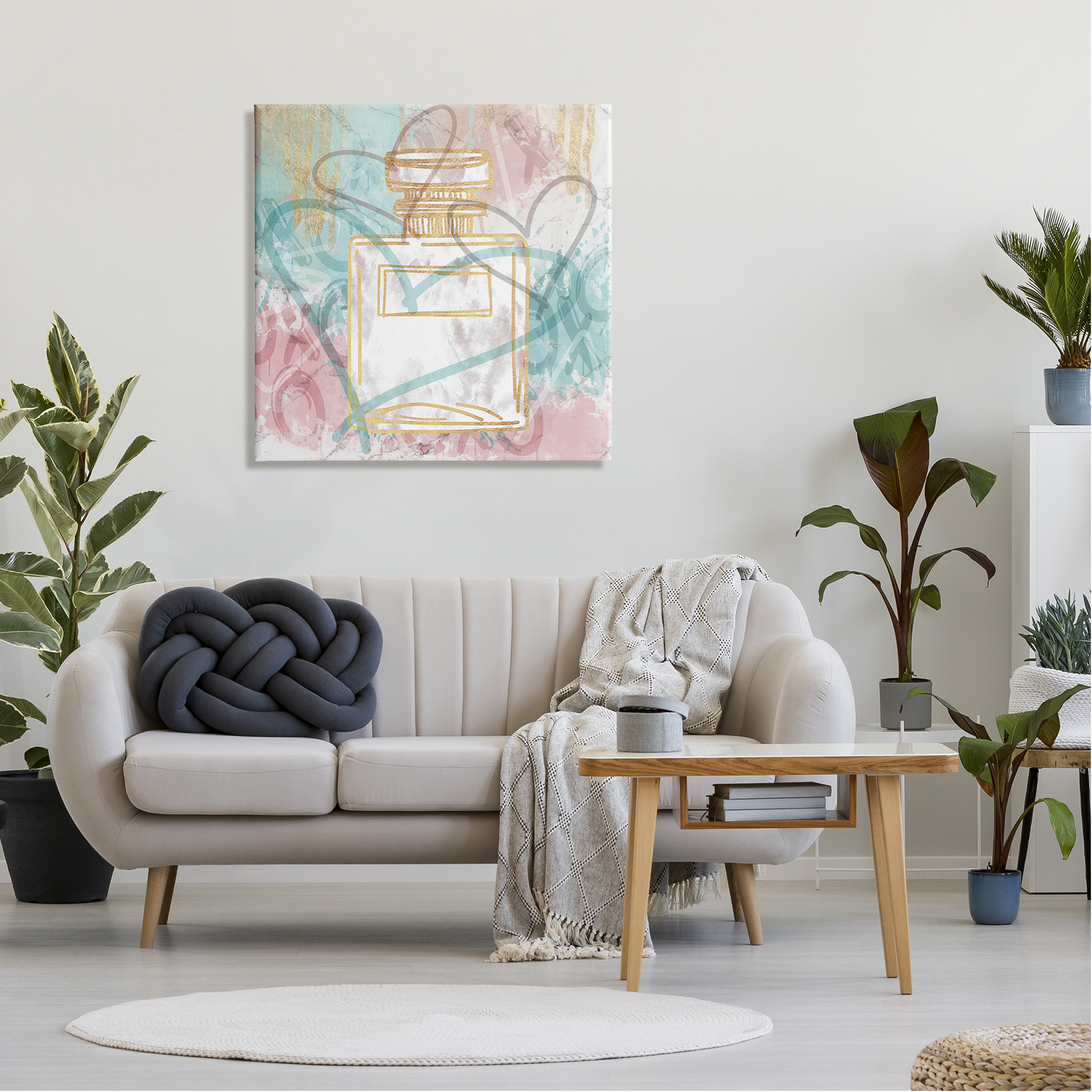 Stupell Industries Graffiti Hearts Perfume Abstract Painting Gallery Wrapped Canvas Art Print Wall Art, 30 x 30