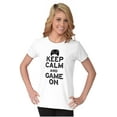 thumbnail image 4 of Vintage Keep Calm Video Game On Nerd Womens Slim Fit Graphic Tee Brisco Brands X, 4 of 5