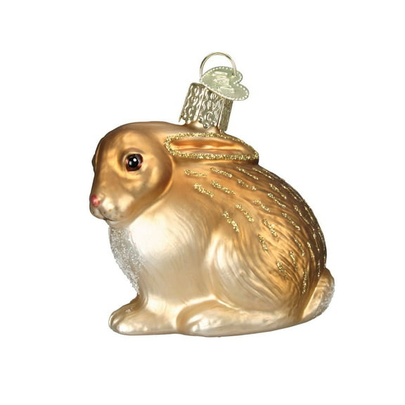 Old World Christmas Ornaments Tan Cottontail Bunny Glass Blown Ornaments for Christmas Tree
