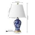 thumbnail image 3 of JONATHAN Y Grace 24" French Country Cottage Ceramic/Iron Floral Urn LED Table Lamp, Navy/White, JYL3009E, 3 of 7