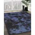 thumbnail image 3 of Ahgly Company Machine Washable Indoor Round Abstract Deep Periwinkle Purple Area Rugs, 8' Round, 3 of 7