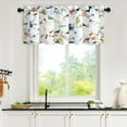 thumbnail image 2 of Birds Vines Printed Curtains Valances for Kitchen Bath Laundry Bedroom Living Room, Rod Pocket Valance for Windows, 52 x 18 Inch, Blue Birds, 2 of 6
