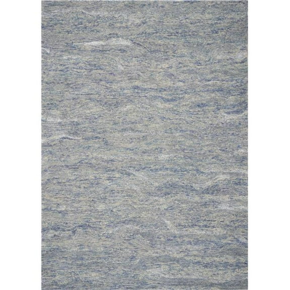 Wool & Viscose Ocean Blue Area Rug - 5 x 7 ft.