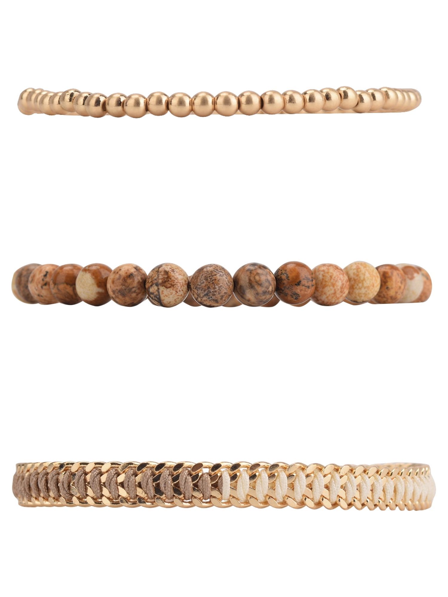The Pioneer Woman - Women's Jewelry, Soft Gold-tone Bracelet Set with Genuine Stone Beads - image 4 of 7