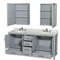 thumbnail image 2 of Wyndham Collection Sheffield 72" Wood Double Bathroom Vanity in White/Gray, 2 of 3