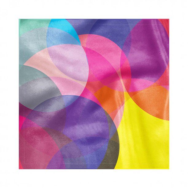 Geometric Napkins Set of 4, Abstract Colorful Circles Pattern