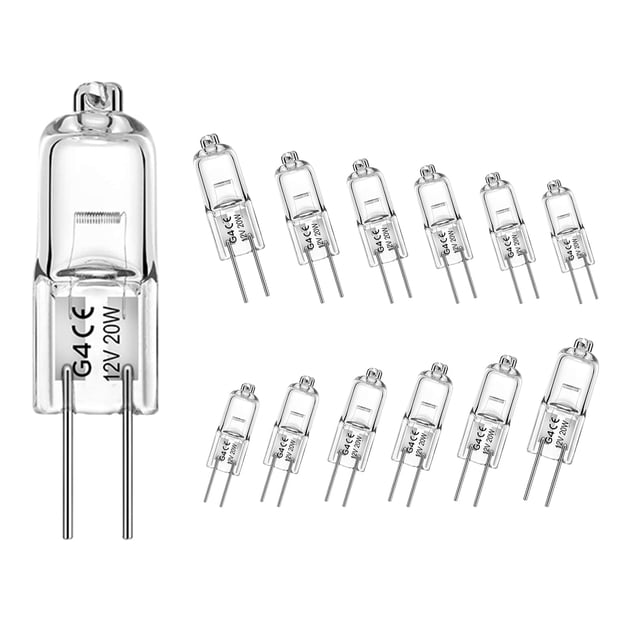 Bombillas halógenas G4 12V 20W WeshLMPO, paquete de 12