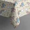 thumbnail image 5 of Cartoon Unicorn Rainbow Star Magic Wand Cloud Square Tablecloth,Waterproof Square Table Cover,Wipeable Spillproof Washable Table Cover for Home Kitchen Party Decor 60"x60"(152x152cm), 5 of 6