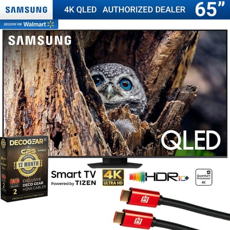 SAMSUNG QN65Q80DAFXZA 65 Inch QLED 4K Smart TV 2024 Bundle with Deco Gear 2X 4K HDMI 2.0 Cable w/Pure Copper Conductors & CPS Exclusive 12 Month Protection Pack Bundle (BEACH-CPS-261500)