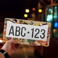 thumbnail image 4 of 1 Pcs Mushrooms and Autumn Foliage License Plate Frame,License Plate Cover for Car Decorative Parts,Aluminum License Plate Bracket Holder Rust-Proof for US Standard Car, 4 of 8