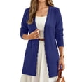 thumbnail image 4 of UVN Cardigan Sweater for Women Fall Long Sleeve Open Front Tops Ladies Casual Lightweight Soft Knit Coats with Pockets, 4 of 10
