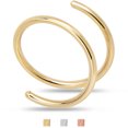 thumbnail image 2 of Body Candy Double Hoop Nose Ring 14k Gold Filled and 925 Silver for Women and Men Spiral Nose Jewelry for Single Piercing Handmade in USA, 2 of 8