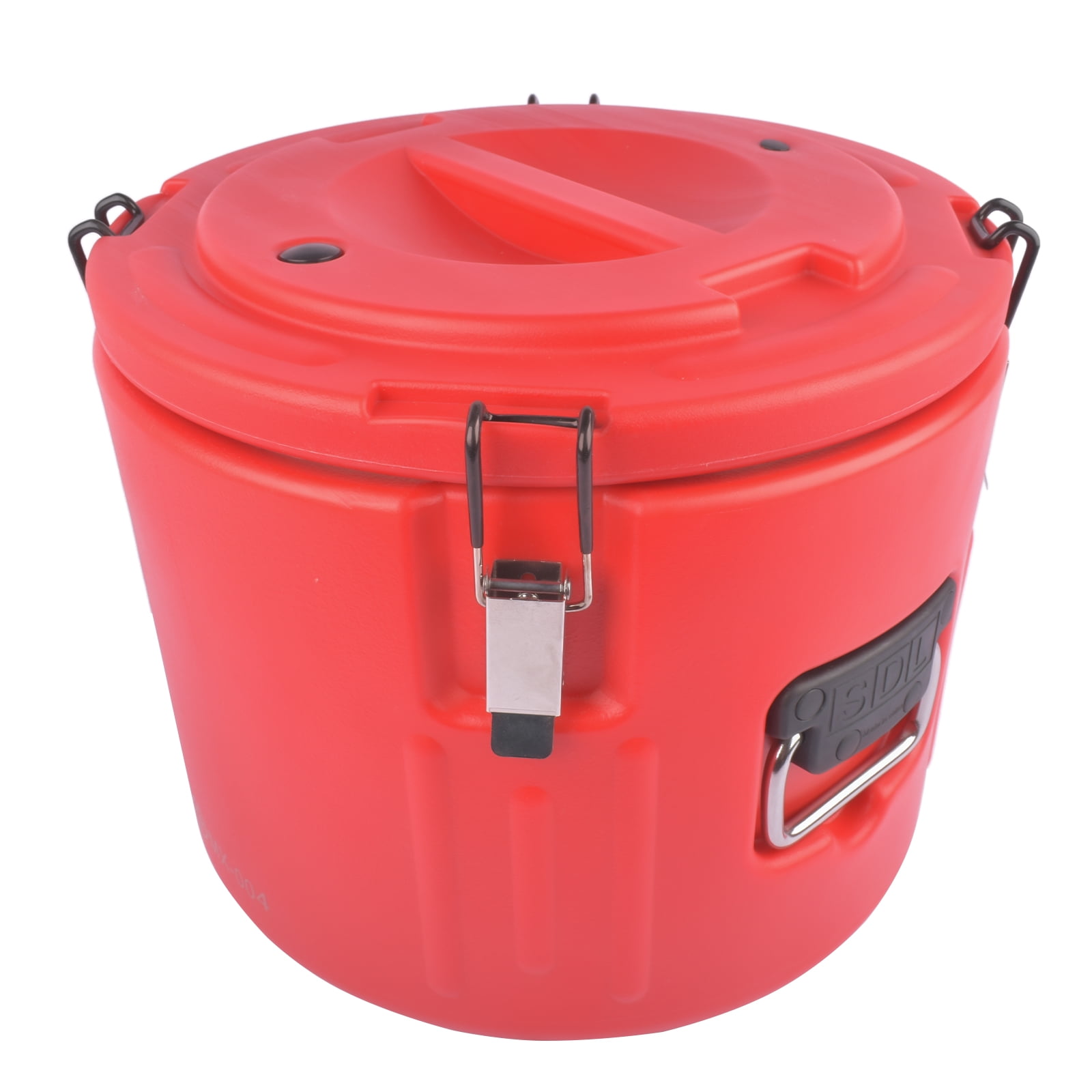 Insulated Beverage Cooler Ice and Hot Drink Dispenser with 304 Stainless Steel Interior and Spout, Portable Water Cooler with Handles, Outdoors Water Jug, Red (2.6/4/5 Gallon)