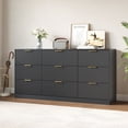 thumbnail image 6 of YouTrend Black 9 Drawer Dresser for Bedroom,Modern Adult Fluted Wood Chest of Drawer with Golden Embedded Handles for Living Room,Hallway, 6 of 12