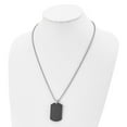 thumbnail image 4 of Stainless Steel Ball Beaded Necklace with Pendants Chain Chisel Brushed Black Solid Carbon Fiber Dog Tag on a 22 inch 25.16 mm, 4 of 4