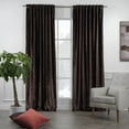 thumbnail image 2 of 3S Brother's Mocha Extra Long Shiny Velvet Curtains Luxury Colors Light Blocking Hang Back Tab & Rod Pocket 1 Panel Curtain 5-30 Ft Home Décor Custom Made Drapes -Made in Turkey(52"W X 252"L), 2 of 6