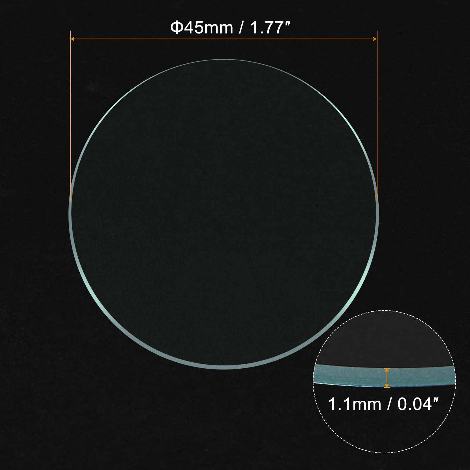 Unique Bargains 6Pcs 45mm Diameter Watch Crystal Lens Glass for Watchmaker Repair Work