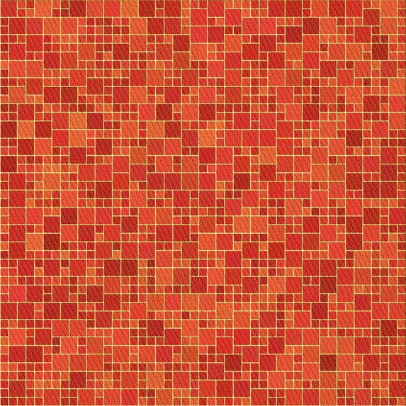 Ahgly Company Indoor Square Patterned Neon Orange Area Rugs, 5' Square