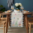 thumbnail image 2 of Easter Table Runner - 120 Inch Long, Kitchen Dining Table Runner Dresser Scarves, Vintage Farmhouse Gnomes Bunny Colorful Eggs Flower Farmhouse Decor for Coffee Tables Wedding Party Banquet, 2 of 8