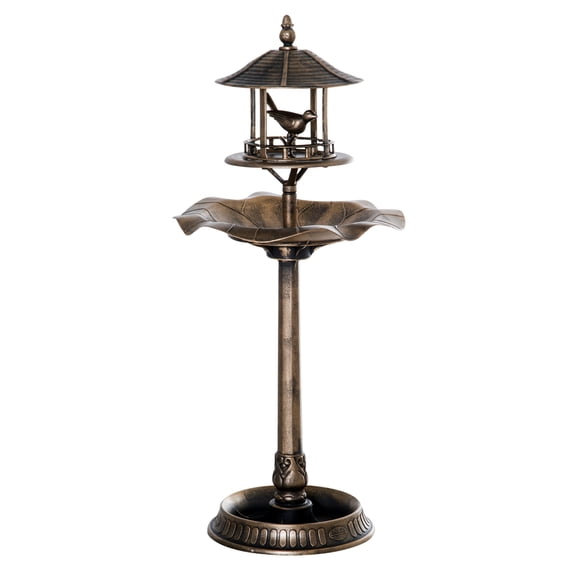 CoSoTower 3-In-1 Garden Bird Bath Bowl Pedastal with Bird Feeder, Large Water Basin, & Underneath Flower Planter