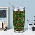 thumbnail image 6 of 20 oz Insulated Tumbler, Merry Christmas Tumbler with Lid and Straw, Green Christmas Tree Mistletoe Coffee Mug Cup, Christmas Gift for Dad Mom Family Friends, 6 of 6
