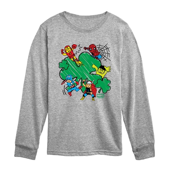 Avengers - Shamrock Sketch - Toddler Boys Long Sleeve Graphic T-Shirt