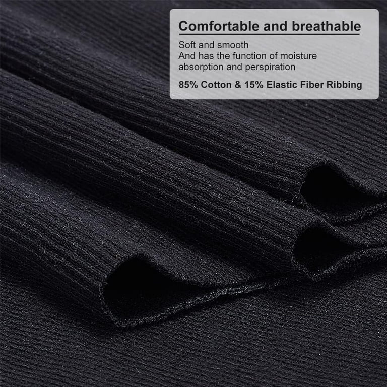 3 pcs SET of Elastic Rib Knit Fabric 2 x CUFF + 1 x WAISTBAND Elastic  ends-up