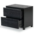 thumbnail image 3 of Safavieh Tobiette 2 Drawer Solid Wood Nightstand in Black, 3 of 13
