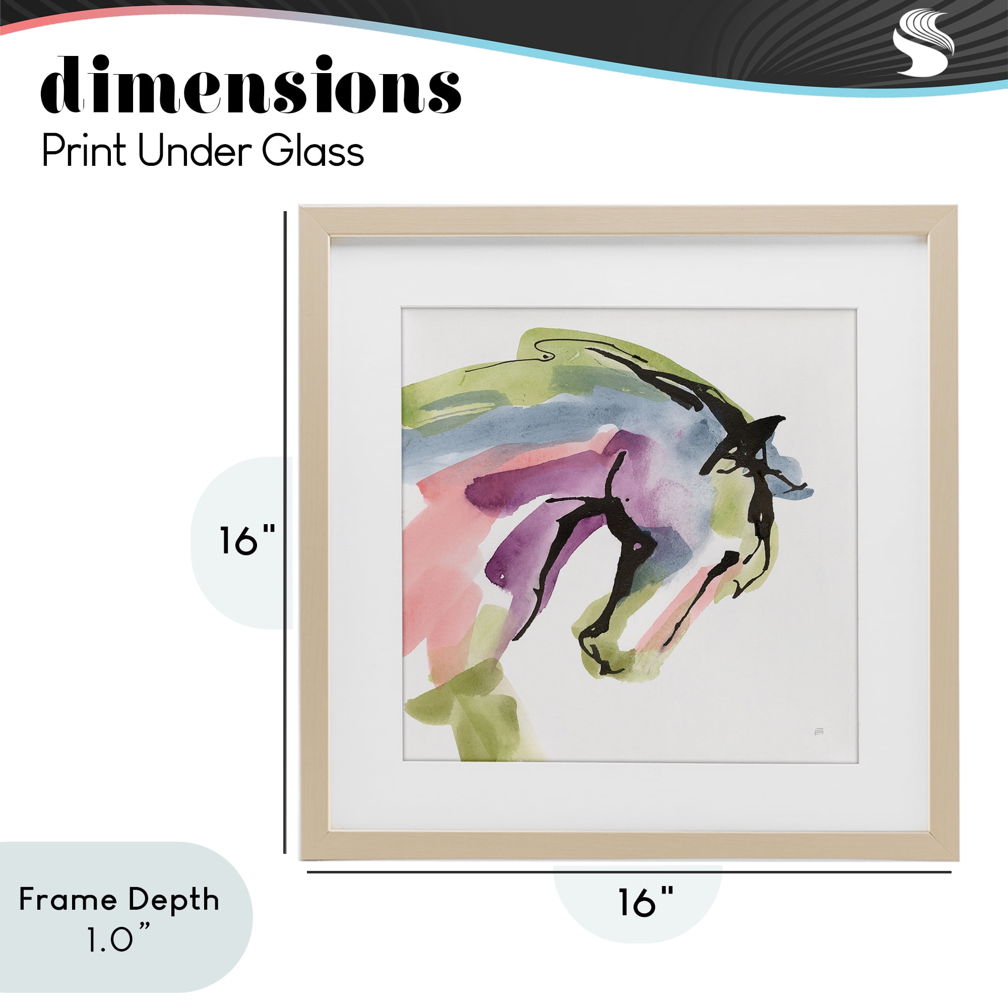 Stupell Industries Brushstroke Horse in Motion Birch Framed Print Under Glass, design by Chris Paschke