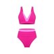 thumbnail image 4 of Trajes de baño Amzcrzy Tankini para mujer, bikini para mujer, traje de baño de bikini de estilo dividido de color sólido informal y de moda con tirantes, rosa fuerte, S, 4 of 6