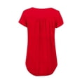 thumbnail image 5 of jobturf Henley Shirts for Women Trendy Pleated Front Short Sleeve Tops Comfy Loose Summer Basic Tees Business Casual Work Blouses S-XXL, 5 of 6